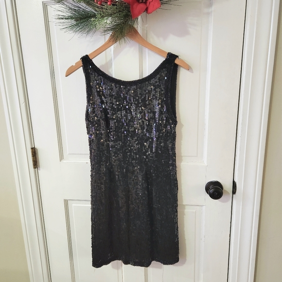 Nite Waves by Samir Suri Women's Silk Sequin Dress - Picture 1 of 4